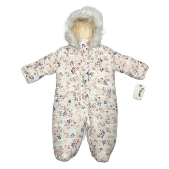 Jessica Simpson Other - Jessica Simpson Floral Faux Fur Hooded Snowsuit